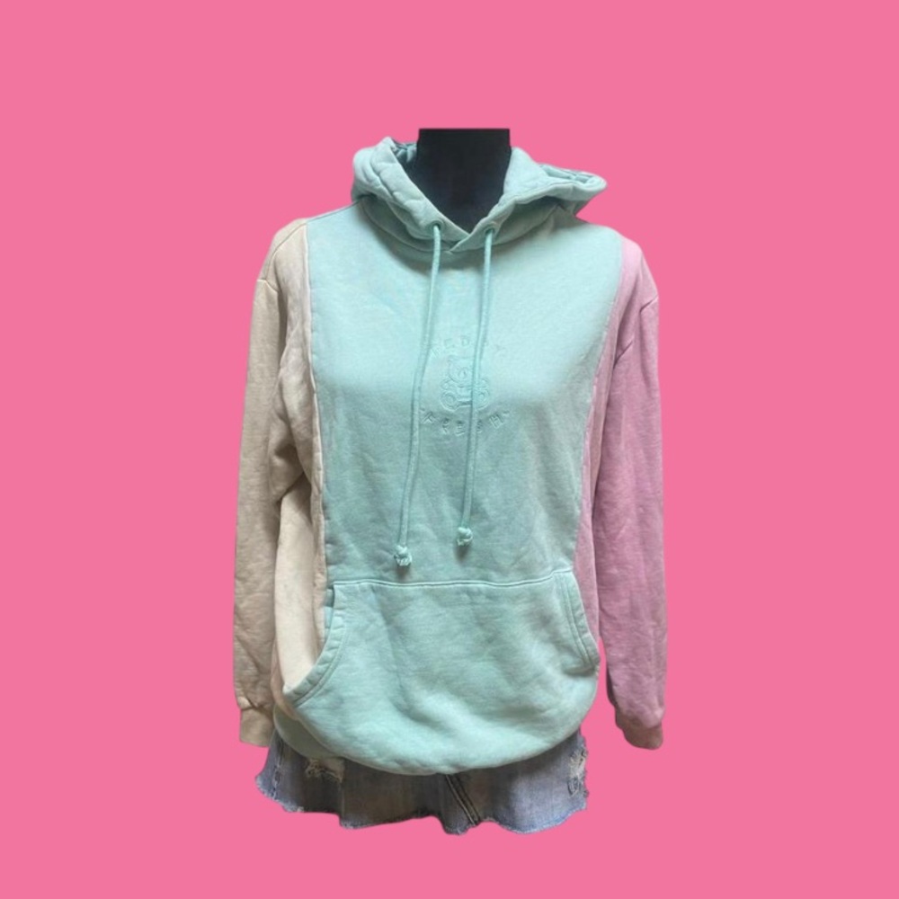 Teddy Fresh pastel colorblock hoodie unisex size Medium